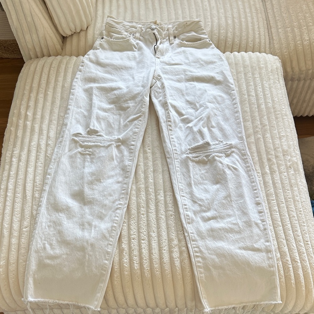 Madewell White Straight Leg Pants